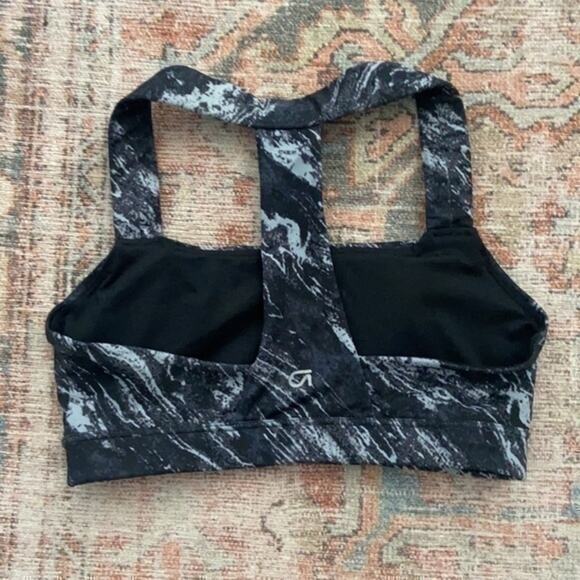 GapFit Gap Black and Grey Medium Impact Racerback Sports Bra xs - Picture 3 of 4